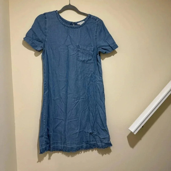 Women’s BeachLunchLounge Brand Denim Blue Short Sleeve Summer Midi Dress Size  S - Picture 3 of 15